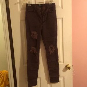 High Waisted Purple Burgundy Fashion Nova Jeans